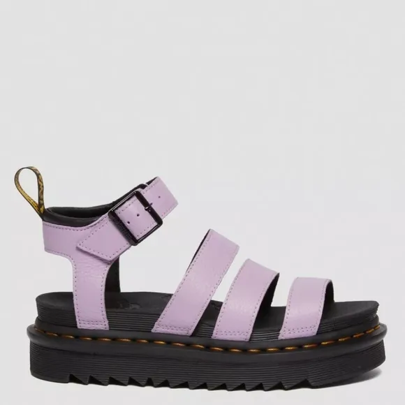 Dr. Martens Women's 9 Blaire Pisa Leather Strap Sandals Lilac