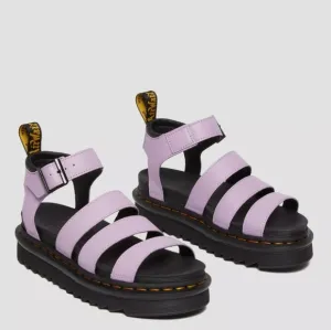 Dr. Martens Women's 9 Blaire Pisa Leather Strap Sandals Lilac