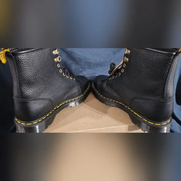 Dr Martens 1460 Bex Fleece-Lined Leather Black Boots Mens Size 10 New No Box