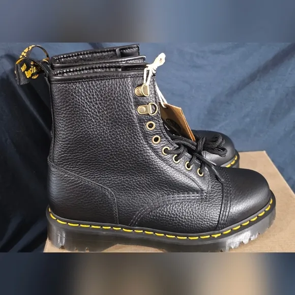 Dr Martens 1460 Bex Fleece-Lined Leather Black Boots Mens Size 10 New No Box
