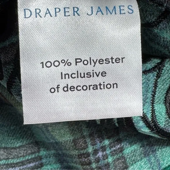 Draper James Off The Shoulder Tie Waist Dress in Angie Plaid in Evergreen XL