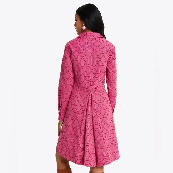 Draper James Exquisite Must have LAYLA Shirtdress in Textured Stripe. NEW!