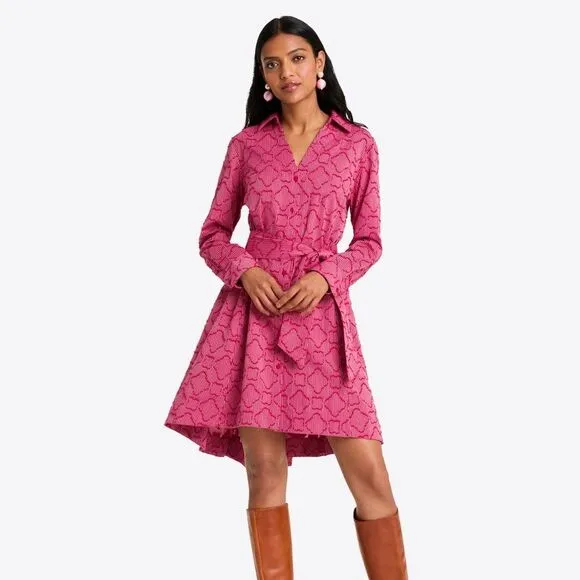 Draper James Exquisite Must have LAYLA Shirtdress in Textured Stripe. NEW!