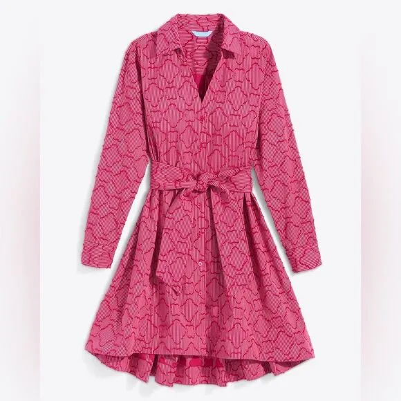 Draper James Exquisite Must have LAYLA Shirtdress in Textured Stripe. NEW!