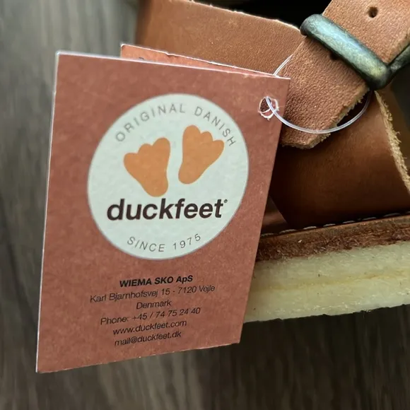 DUCKFEET Rinkobing Brown Tan Leather Sandals Size 42 EU/11 US New