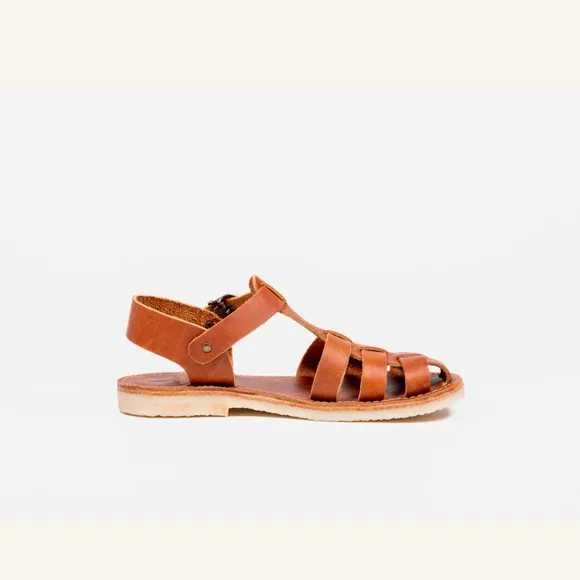 DUCKFEET Rinkobing Brown Tan Leather Sandals Size 42 EU/11 US New