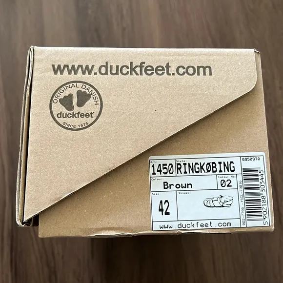 DUCKFEET Rinkobing Brown Tan Leather Sandals Size 42 EU/11 US New