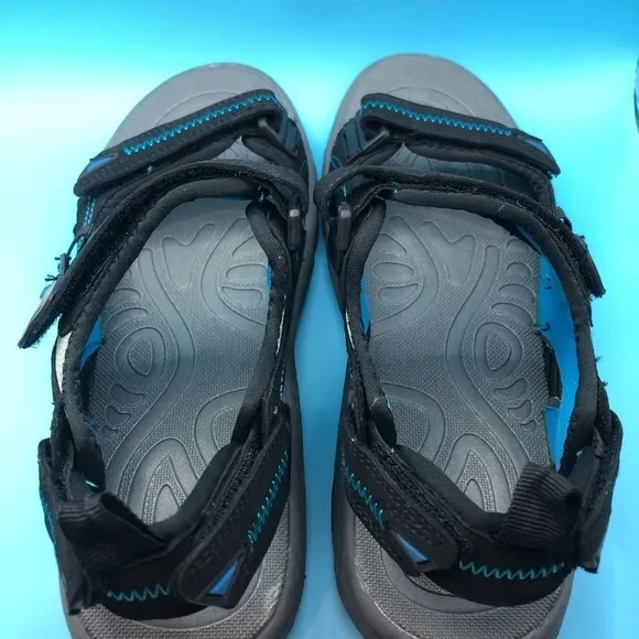 Dunlop mens strap sandals black blue size 8