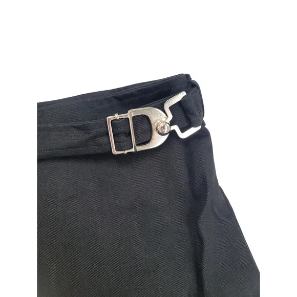 EB Denim Black Wrap Mini Skirt Size XL Belted Y2K Street Style 100% Cotton USA