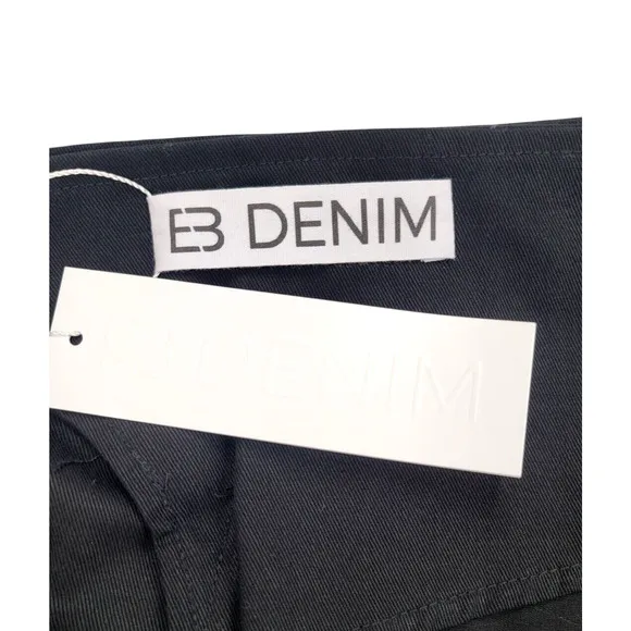 EB Denim Black Wrap Mini Skirt Size XL Belted Y2K Street Style 100% Cotton USA