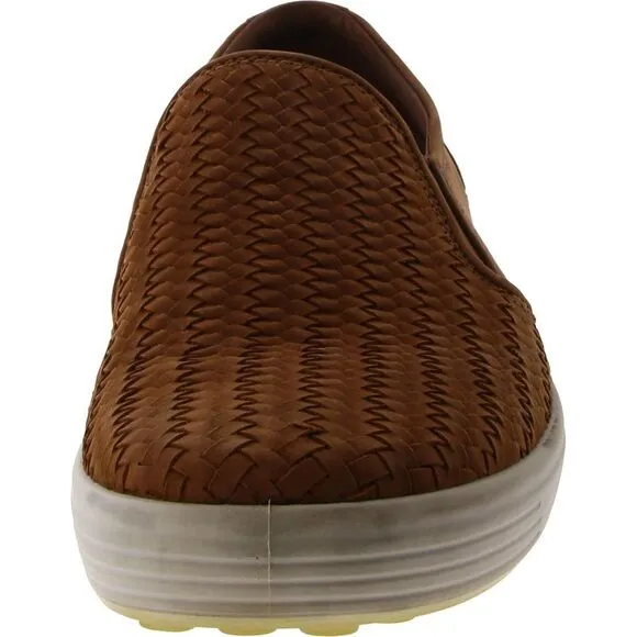 ECCO Mens Soft 7 Brown Leather Slip On Comfort Loafers Shoes NWOB