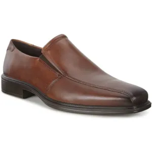 ECCO Minneapolis Bike Toe Slip On Brown Leather Dress Shoe Loafers