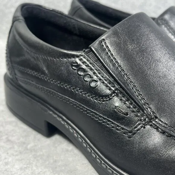 Ecco New Jersey Loafers Mens Size 7/7.5 Slip On Dress Shoes Black Leather 41 EU