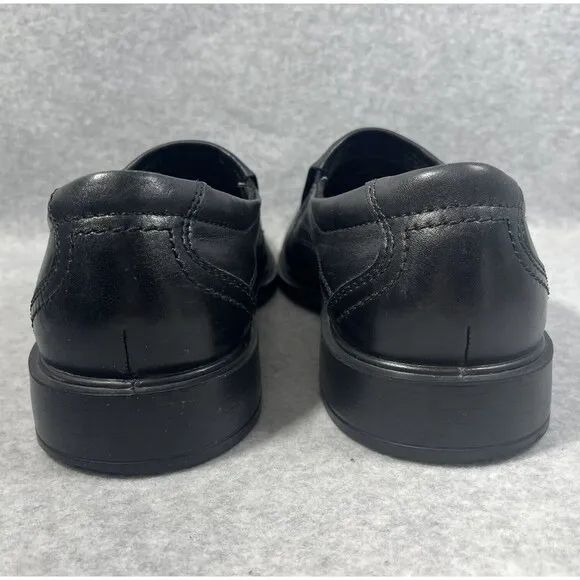 Ecco New Jersey Loafers Mens Size 7/7.5 Slip On Dress Shoes Black Leather 41 EU