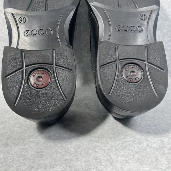 Ecco New Jersey Loafers Mens Size 7/7.5 Slip On Dress Shoes Black Leather 41 EU