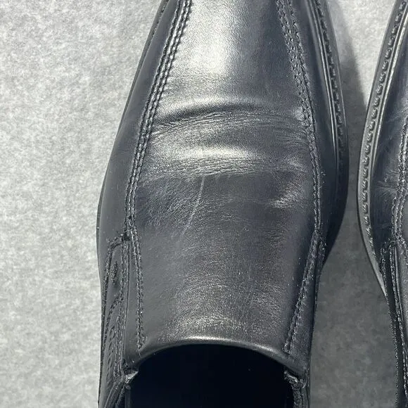 Ecco New Jersey Loafers Mens Size 7/7.5 Slip On Dress Shoes Black Leather 41 EU