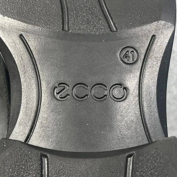 Ecco New Jersey Loafers Mens Size 7/7.5 Slip On Dress Shoes Black Leather 41 EU