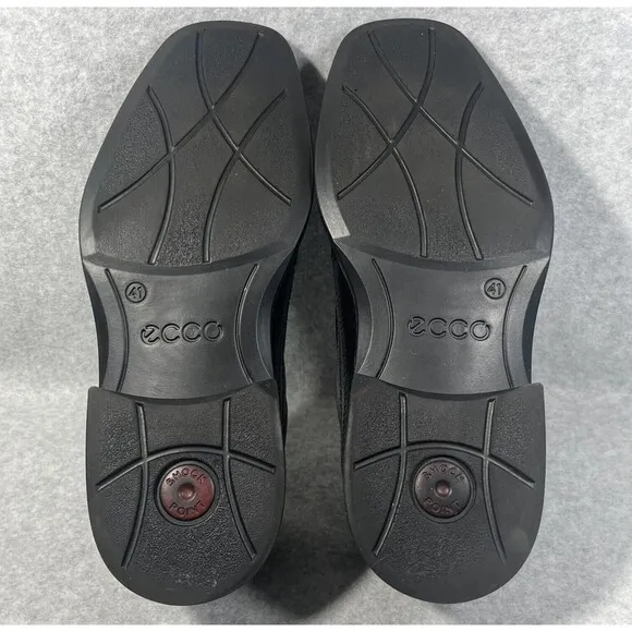 Ecco New Jersey Loafers Mens Size 7/7.5 Slip On Dress Shoes Black Leather 41 EU
