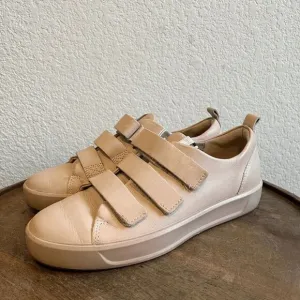 Ecco Pink Leather Soft 8 Three-Strap Modern Sneakers Women's Size 7