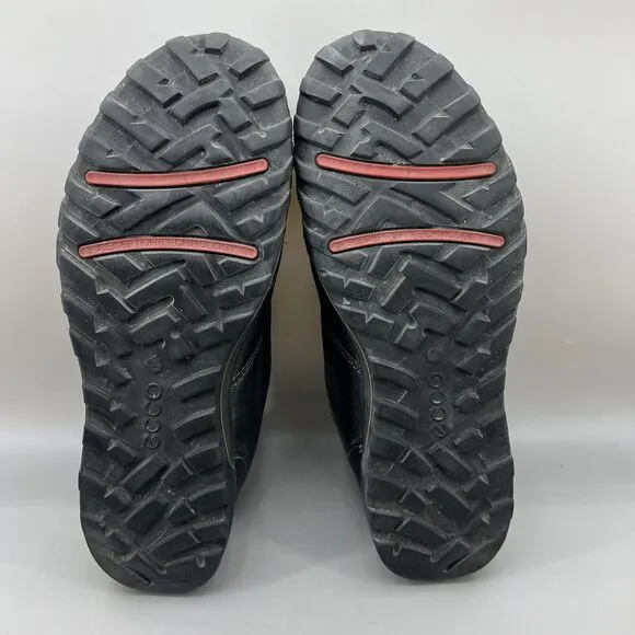 ECCO Urban Lifestyle Gore-Tex Men Size 11 Shoes Gray Black Nubuck Trail Sneakers