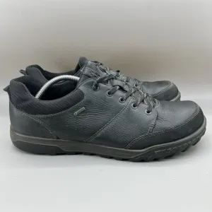 ECCO Urban Lifestyle Gore-Tex Men Size 11 Shoes Gray Black Nubuck Trail Sneakers