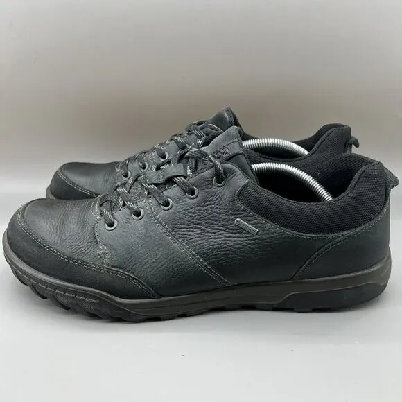 ECCO Urban Lifestyle Gore-Tex Men Size 11 Shoes Gray Black Nubuck Trail Sneakers
