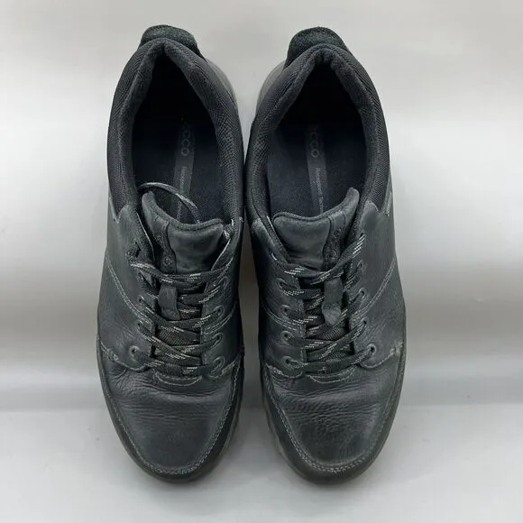 ECCO Urban Lifestyle Gore-Tex Men Size 11 Shoes Gray Black Nubuck Trail Sneakers