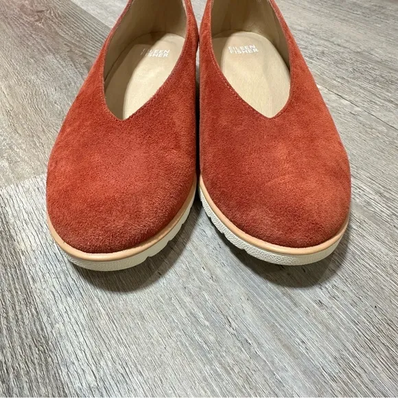 Eileen Fisher Humor Suede Wedge Ballet Flats 7.5