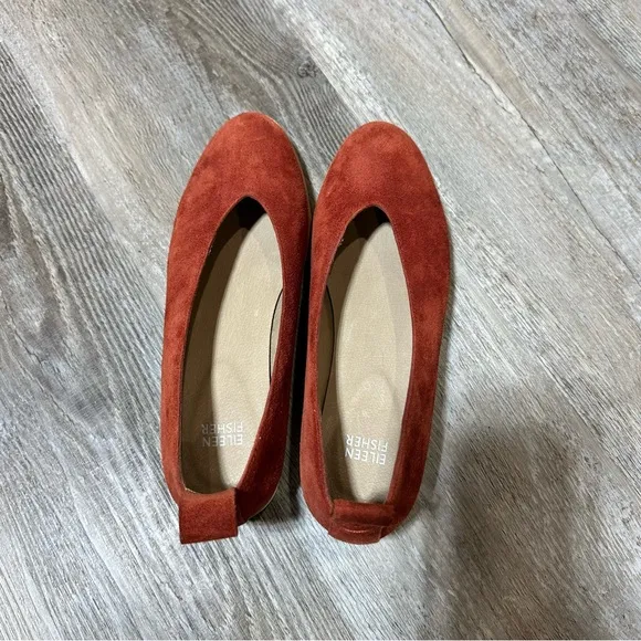 Eileen Fisher Humor Suede Wedge Ballet Flats 7.5