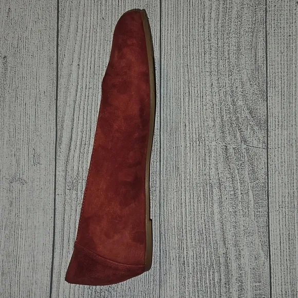 Eileen Fisher Women's Una 2 Hidden Wedge Suede Ballet Flats Cedar Red Size 8
