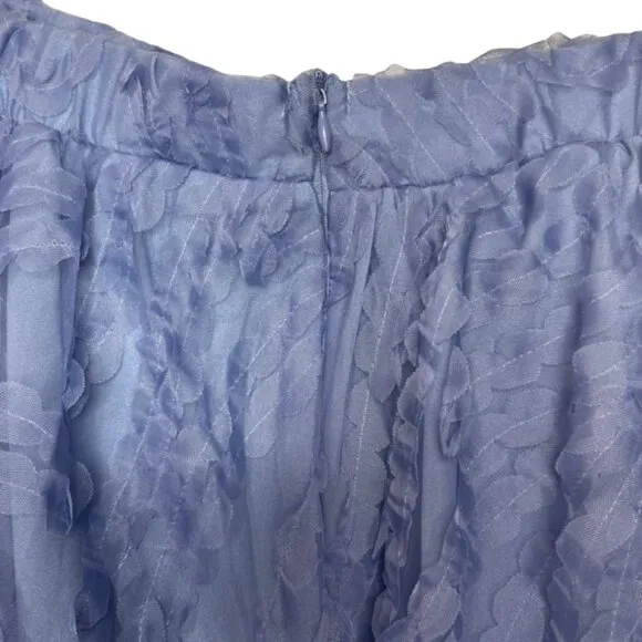 ELOQUII | NWT Textured Plus Size Blue Full Midi Skirt | Size 26/28