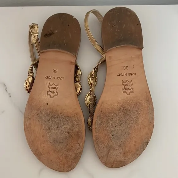 Emanuela Caruso Capri Colorful Jeweled Thong Sandals