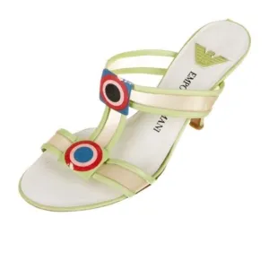 Emporio Armani vintage Colorblock Pattern T-Strap SandalsSize: 6 | US6, IT36