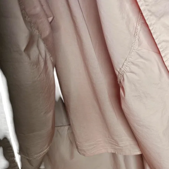 English Factory Dusty Rose Tiered Ruffled Smocked Cotton Midi Dress Sz. L