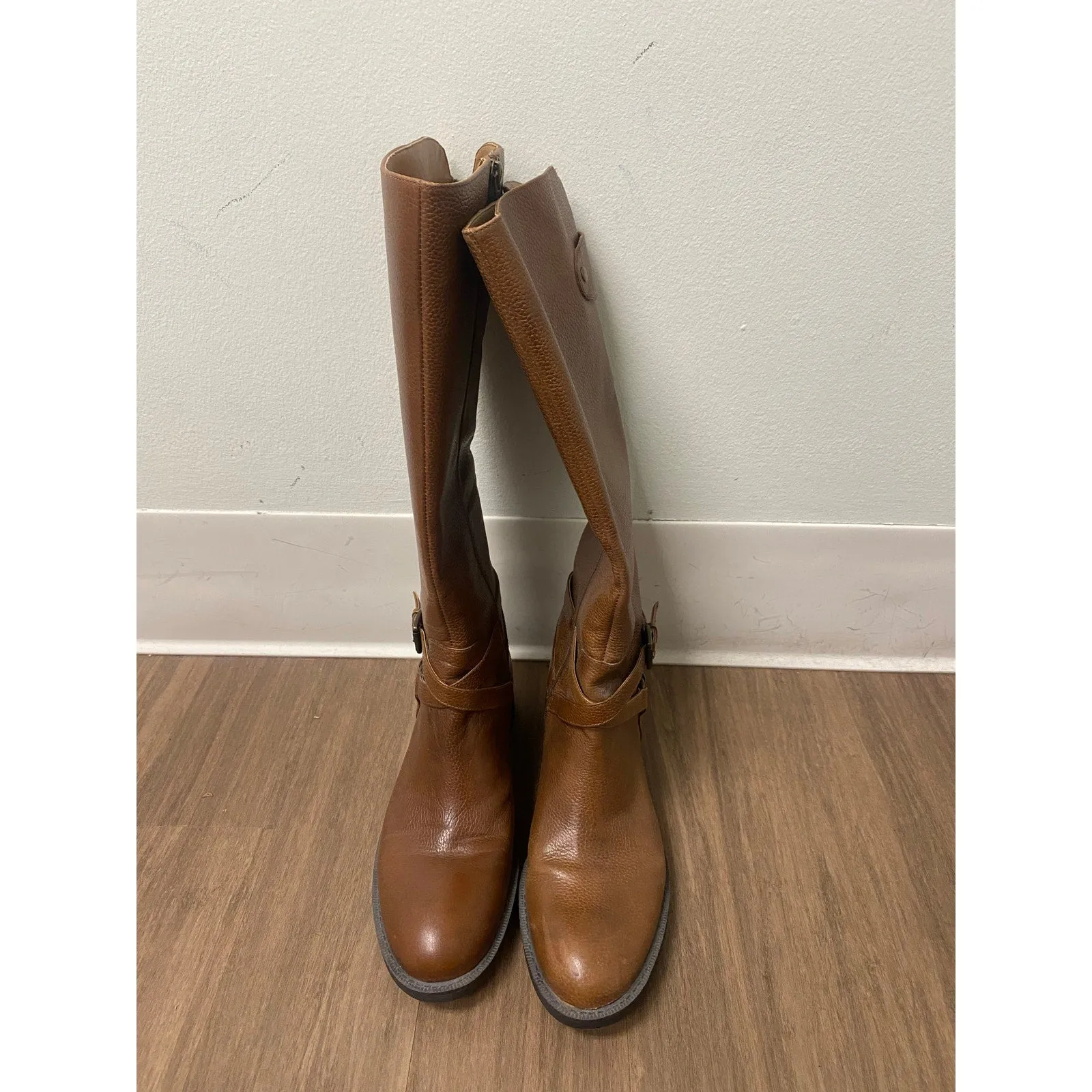 Enzo Leather Brown Knee Boots. Sz 9.5