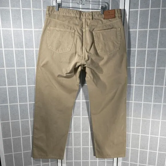 Ermenegildo Zegna Beige Chino Pants Relaxed Fit Cotton Casual Tailored Size 40