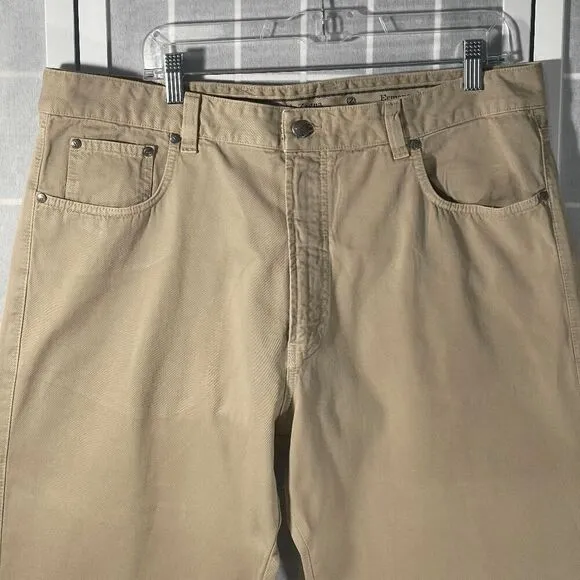 Ermenegildo Zegna Beige Chino Pants Relaxed Fit Cotton Casual Tailored Size 40