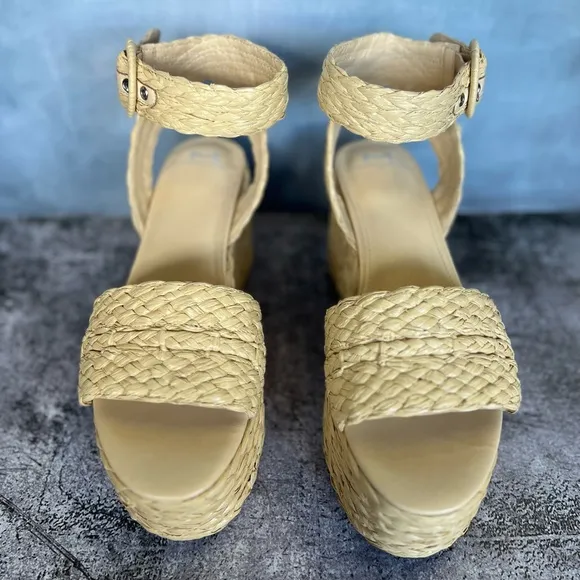 Espadrilles wedges natural tan sandals vacation shoes boho