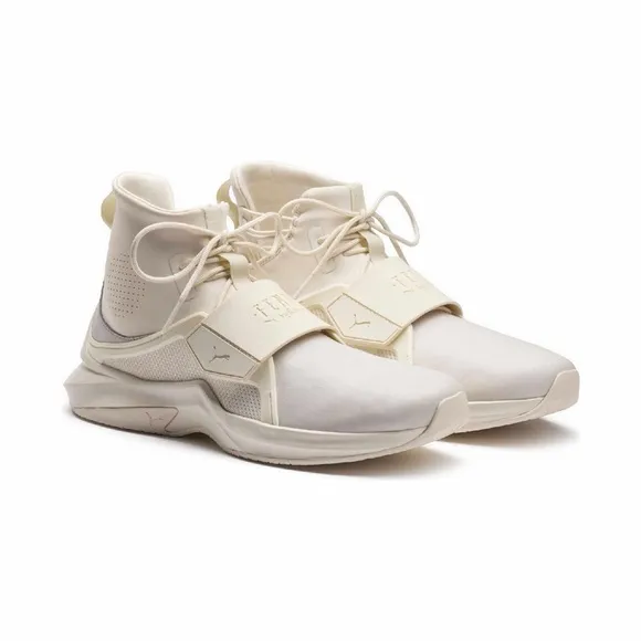 EUC FENTY x PUMA by RIHANNA Trainer Sneaker Whisper White 8 Narrow Cream Hi Top