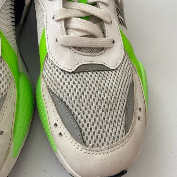 EUC PUMA RS-X Bold men’s purple green white lace up running system sneakers 11
