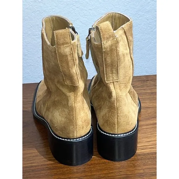 Everlane The City Boot in Toasted Almond Suede 8 New Womens Booties