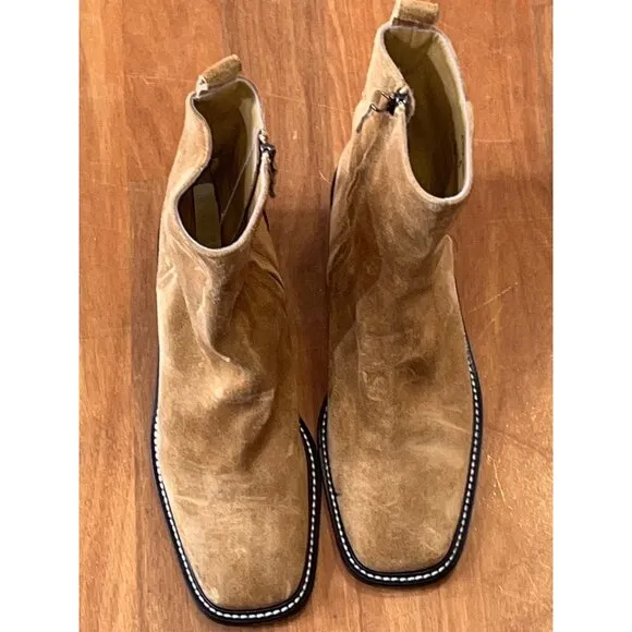 Everlane The City Boot in Toasted Almond Suede 8 New Womens Booties