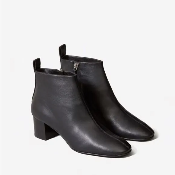 Everlane The Day Ankle Boot Italian Leather in Black New