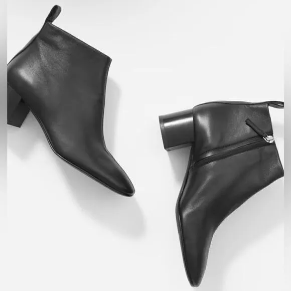 Everlane The Day Ankle Boot Italian Leather in Black NEW