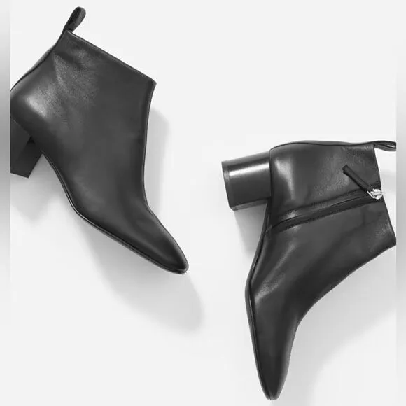 Everlane The Day Ankle Boot Italian Leather in Black New