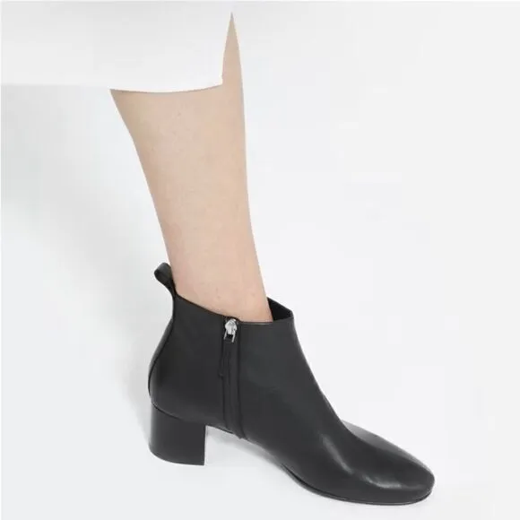 Everlane The Day Ankle Boot Italian Leather in Black NEW