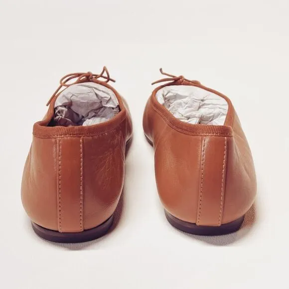 Everlane The Day Ballet Flat in Toaster Almond Leather Shoes Size 7.5 New