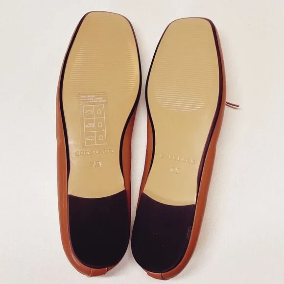 Everlane The Day Ballet Flat in Toaster Almond Leather Shoes Size 7.5 New