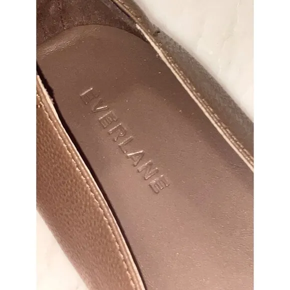 Everlane The Day Glove in Cocoa Leather 10.5 New Womens Shoes Loafer Flats