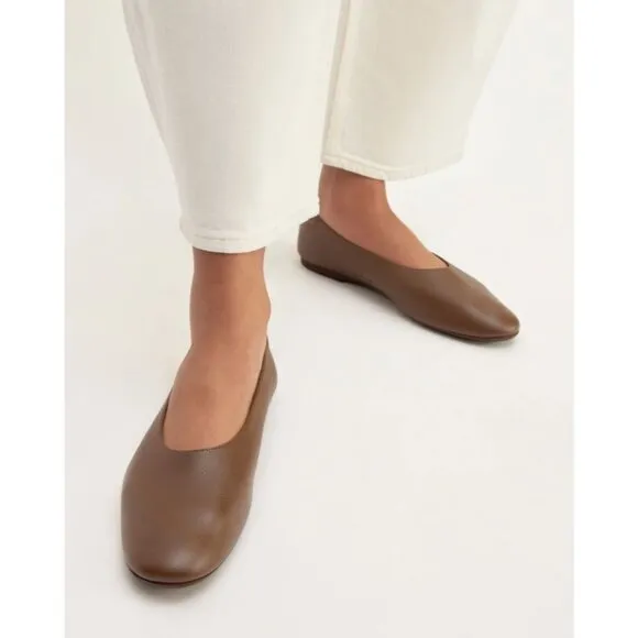 Everlane The Day Glove in Cocoa Leather 10.5 New Womens Shoes Loafer Flats